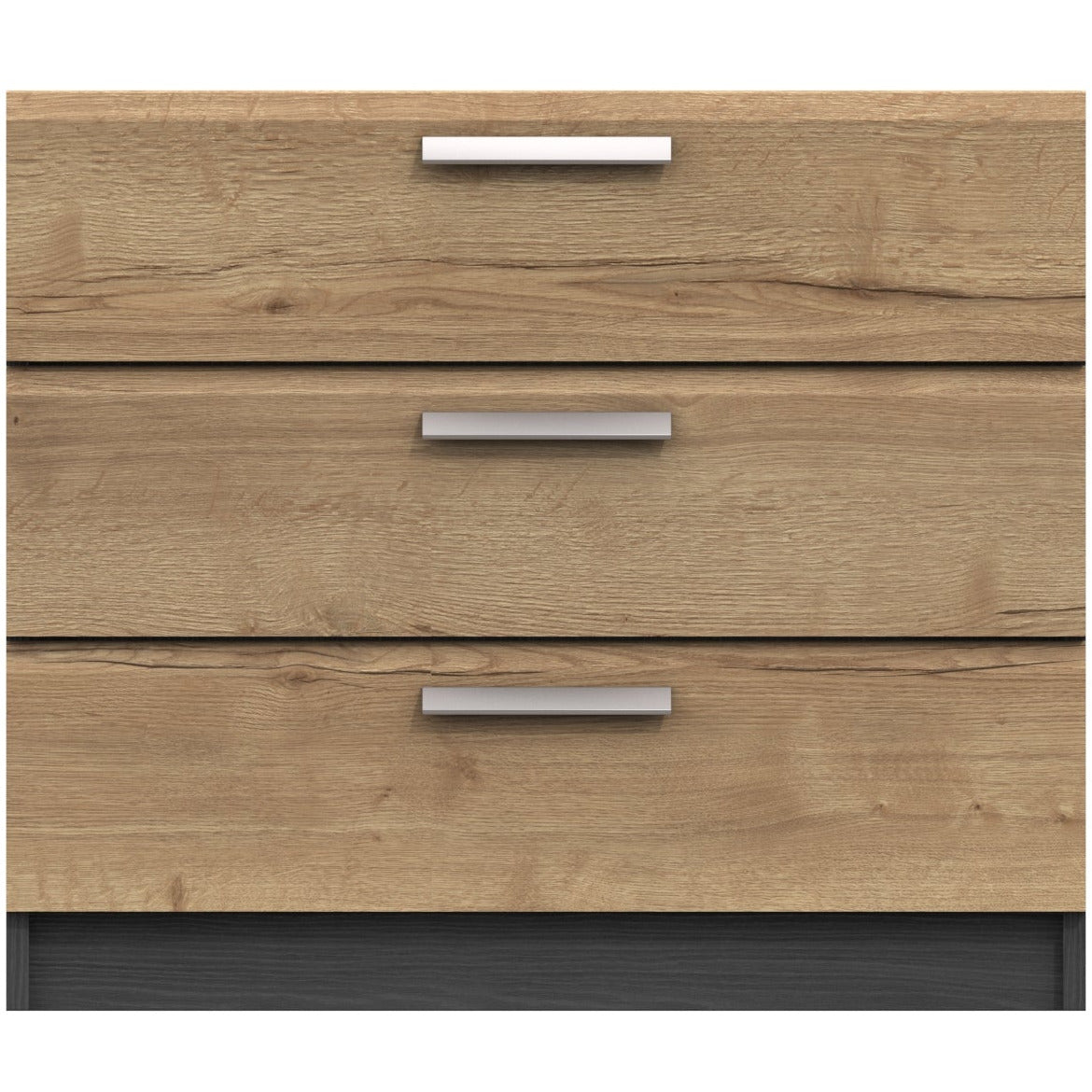 Waterfall 3 Drawer Chest of Drawers Graphite and Oak
