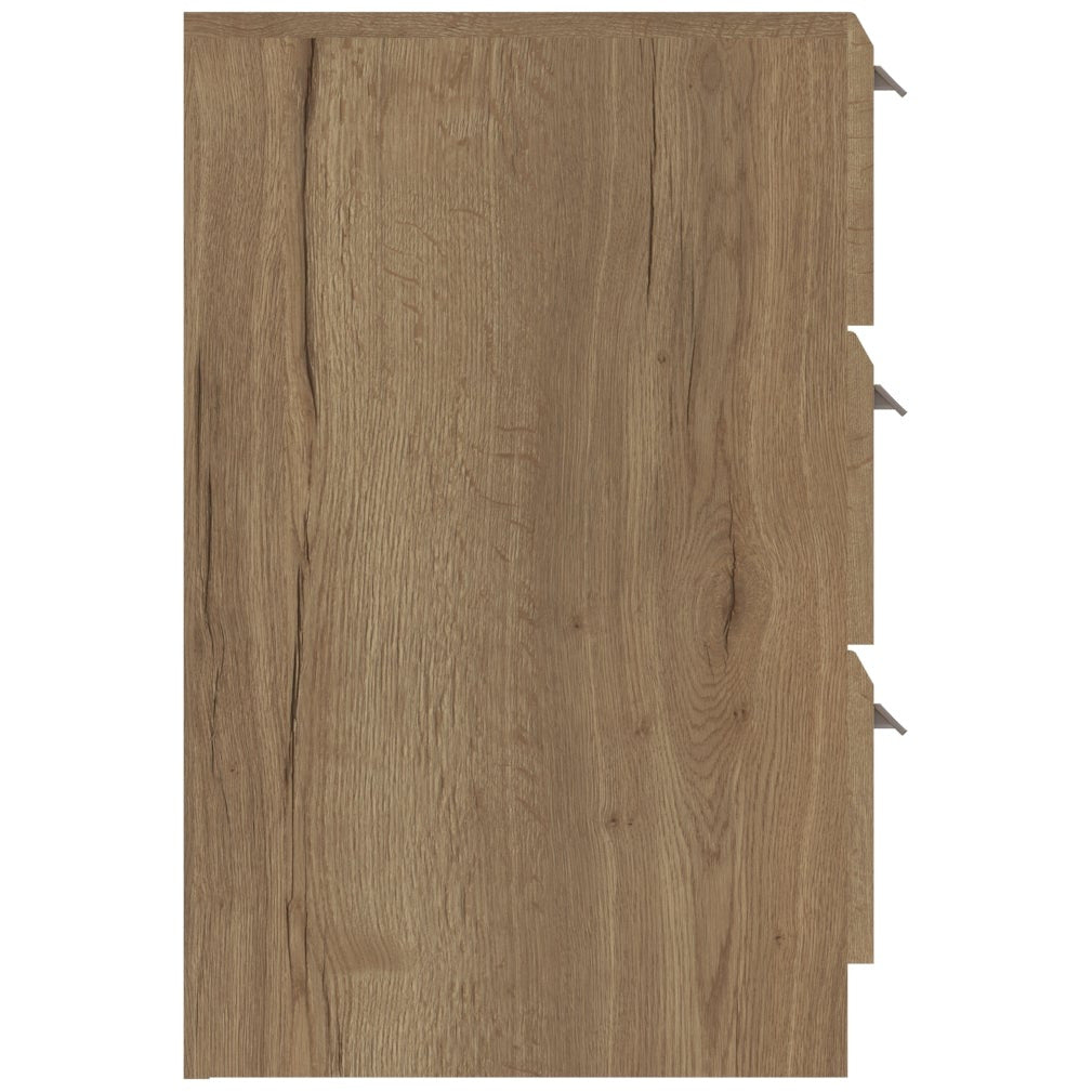Waterfall 3 Drawer Chest Of Drawers Natural Rustic Oak