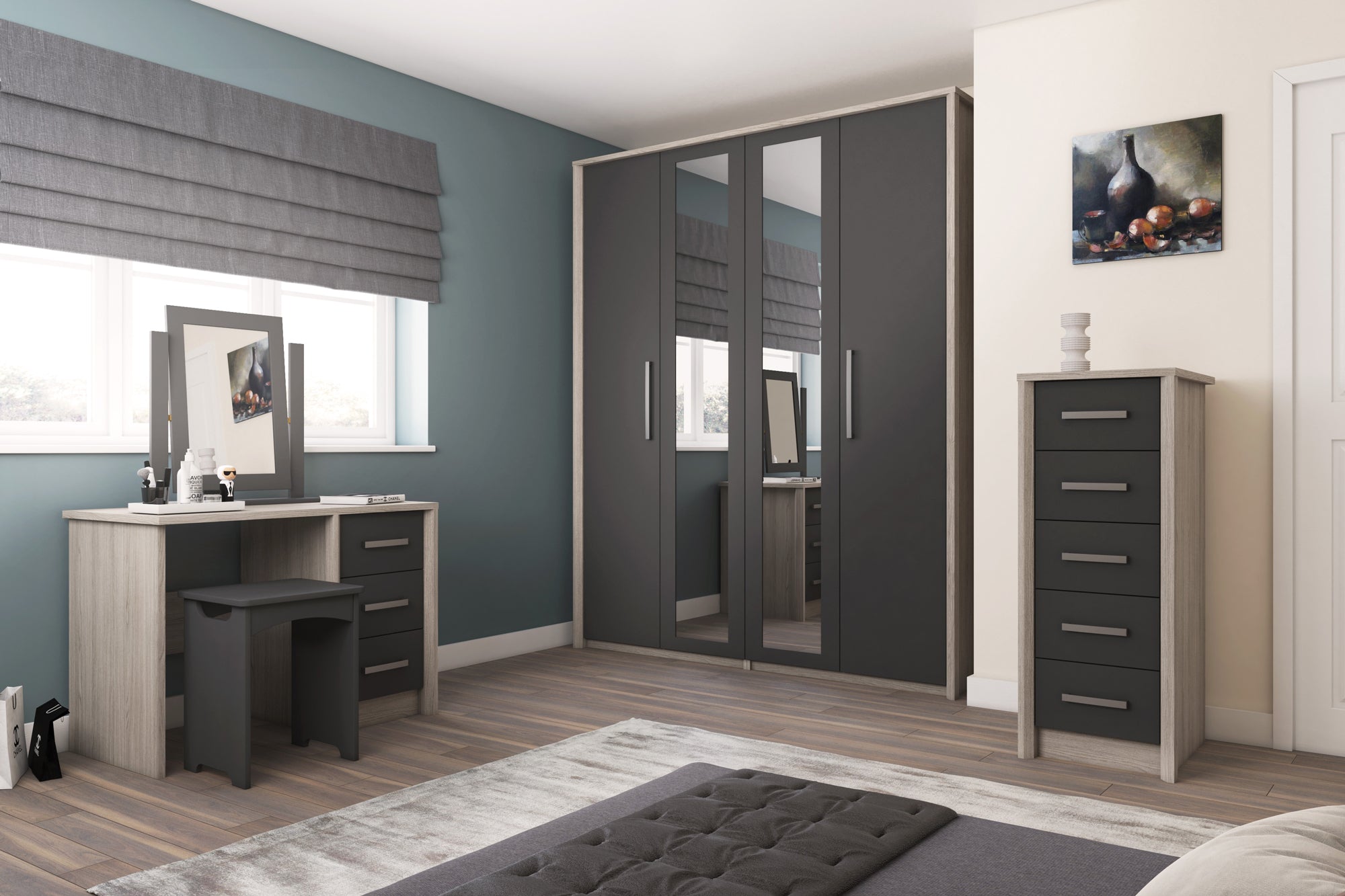 White high gloss bedroom furniture ready assembled discount