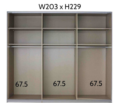 Rauch Kulmbach Sliding Wardrobe Metallic Grey with Centre Mirror