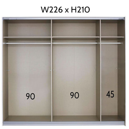 Rauch Quadra 2 Door Sliding Wardrobe 226cm Front Full Mirrored Finish