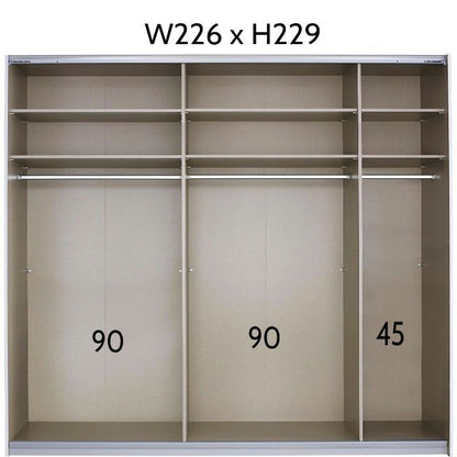 Rauch Quadra 2 Door Sliding Wardrobe 226cm Front Full Mirrored Finish