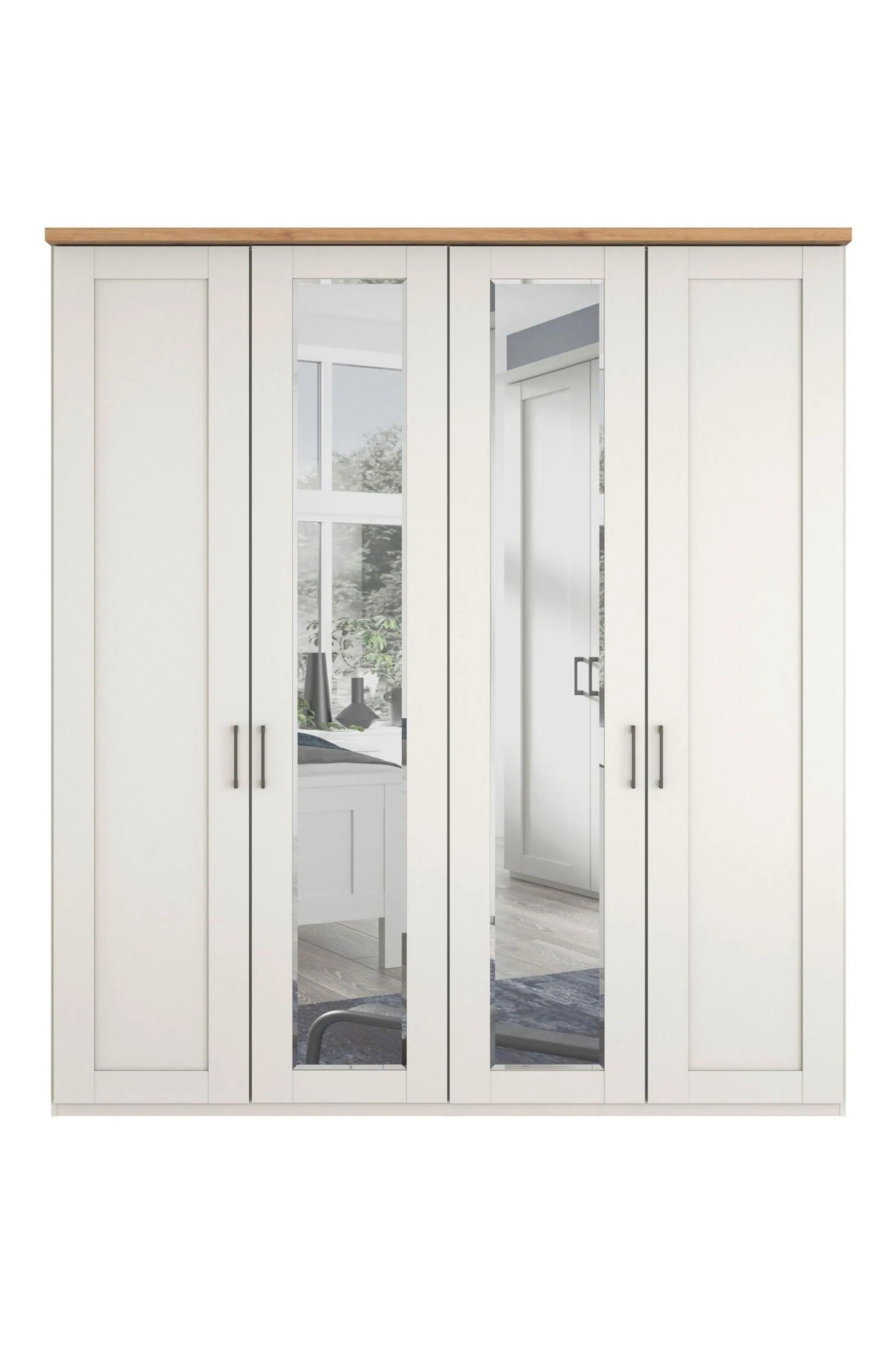 Wiemann Cambridge 4 Door 2 Mirrors Wardrobe