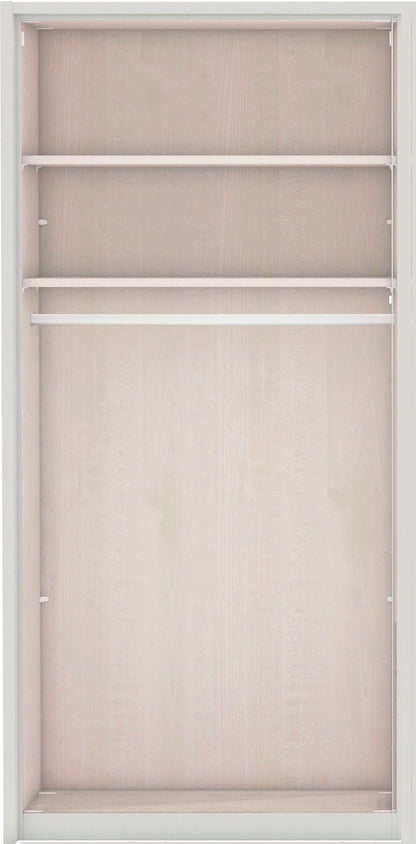 Wiemann Cambridge 2 Door 1 Mirror Wardrobe White