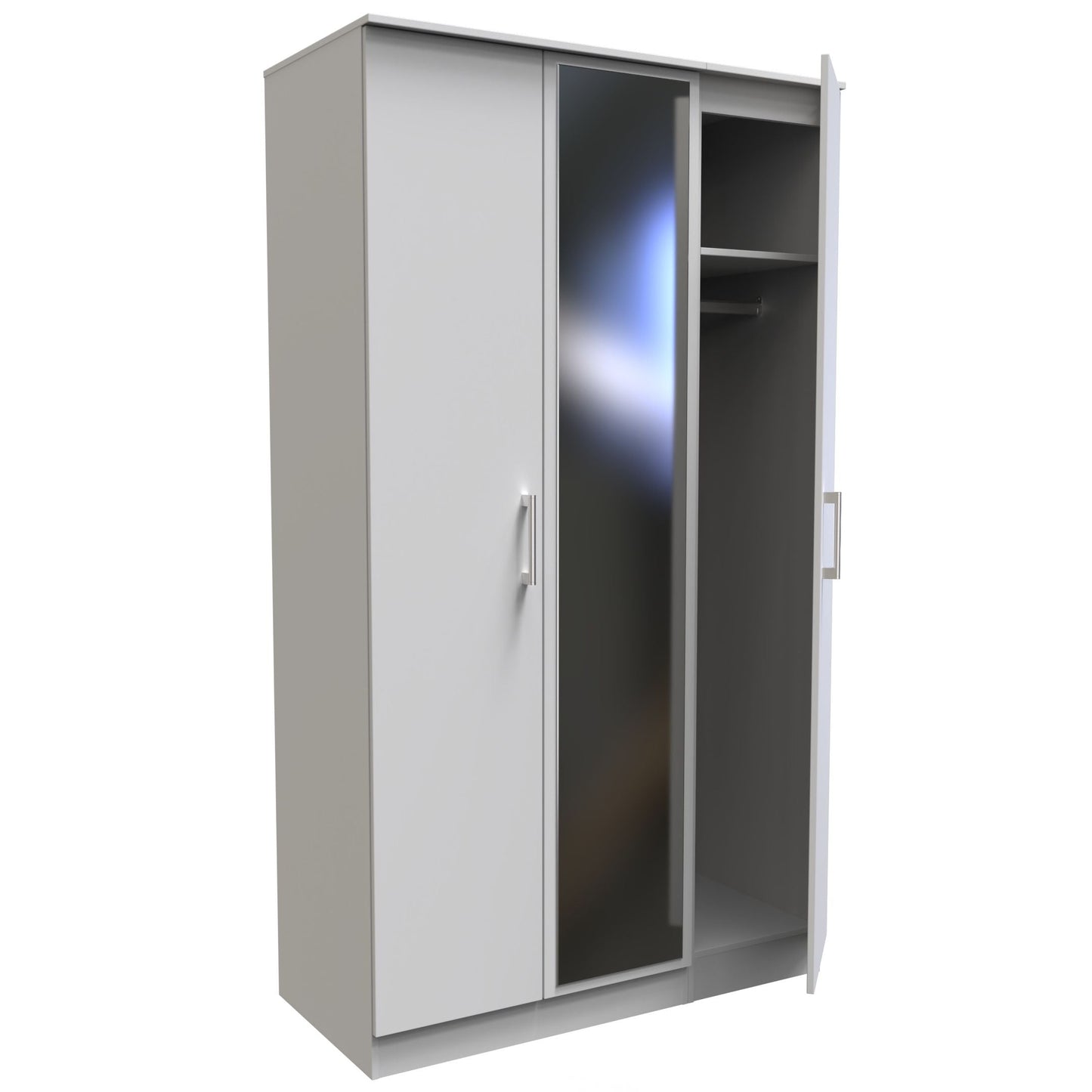 Devon Triple Mirrored Wardrobe Tall