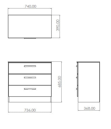 Avon 3 Drawer Chest