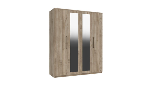 Oakleigh 4 door Assembled wardrobe with mirror