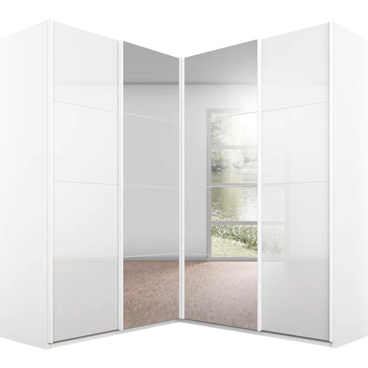 Corner wardrobes with sliding doors