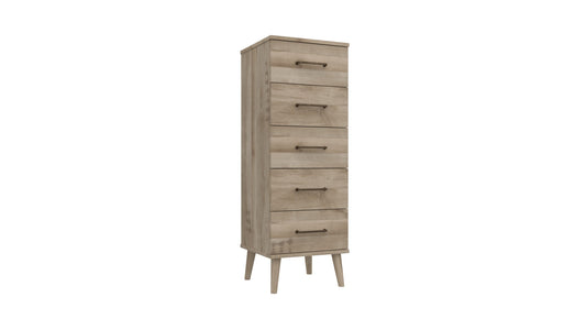 Oakleigh 5 Drawer assembled Tallboy Chest on Legs