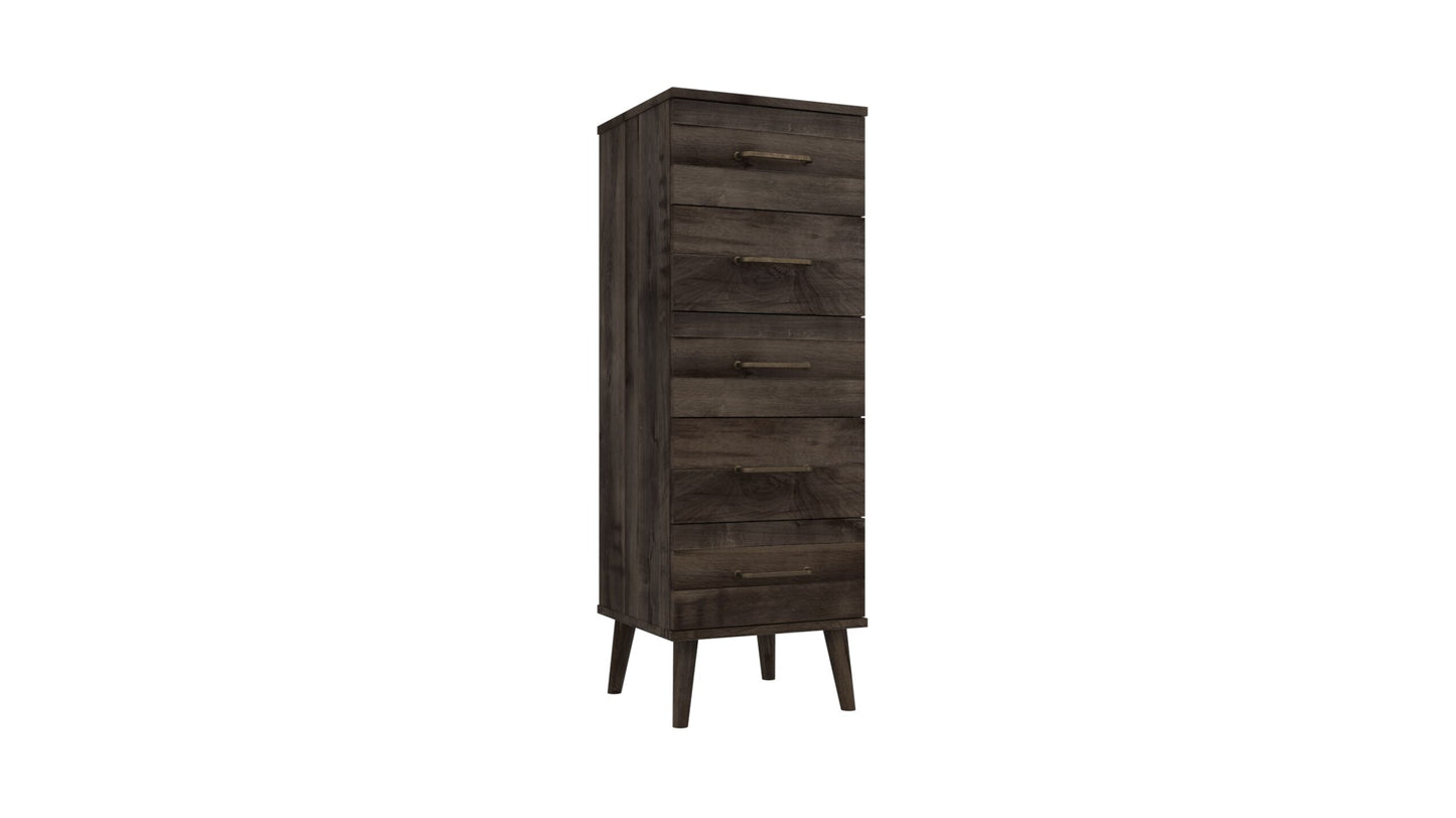Oakleigh 5 Drawer assembled Tallboy Chest on Legs