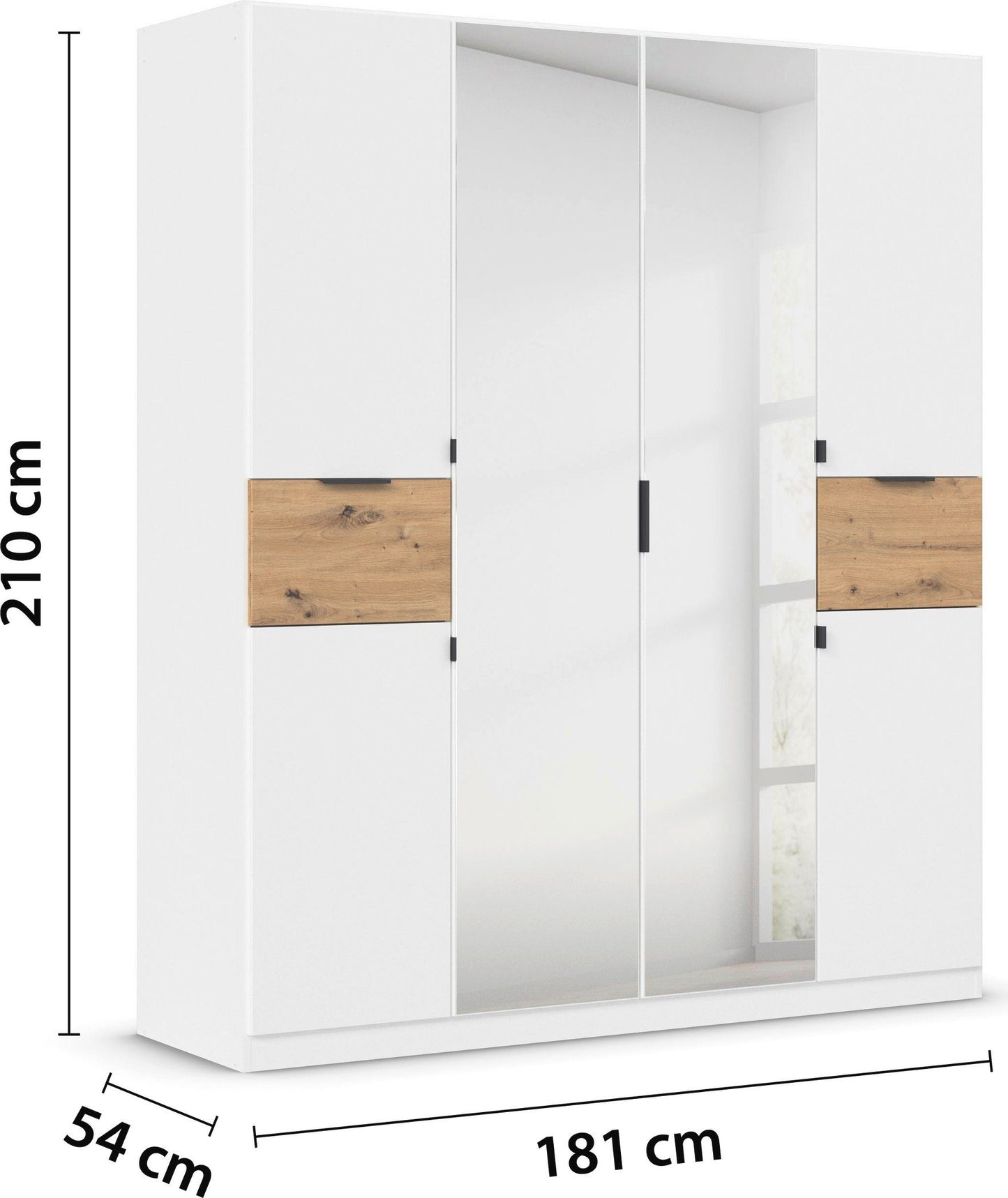 Tico Hinged door Wardrobe by Rauch with Mirrors
