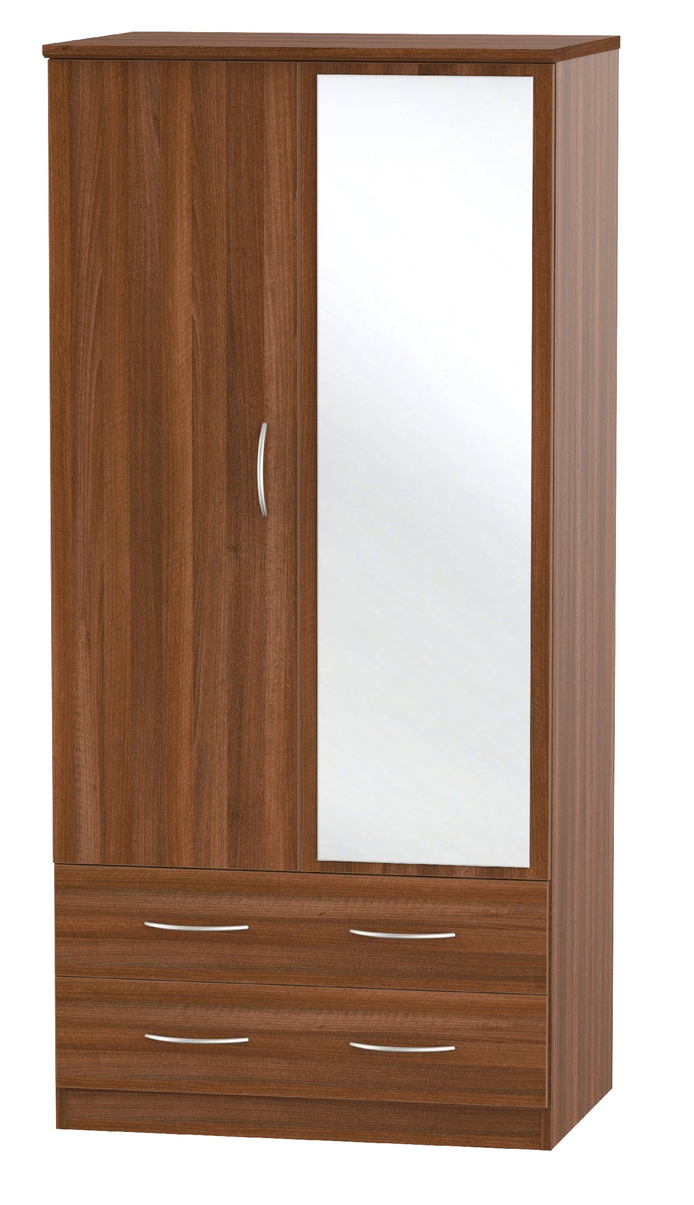 Avon 2ft6in 2 Drawer Mirror Wardrobe