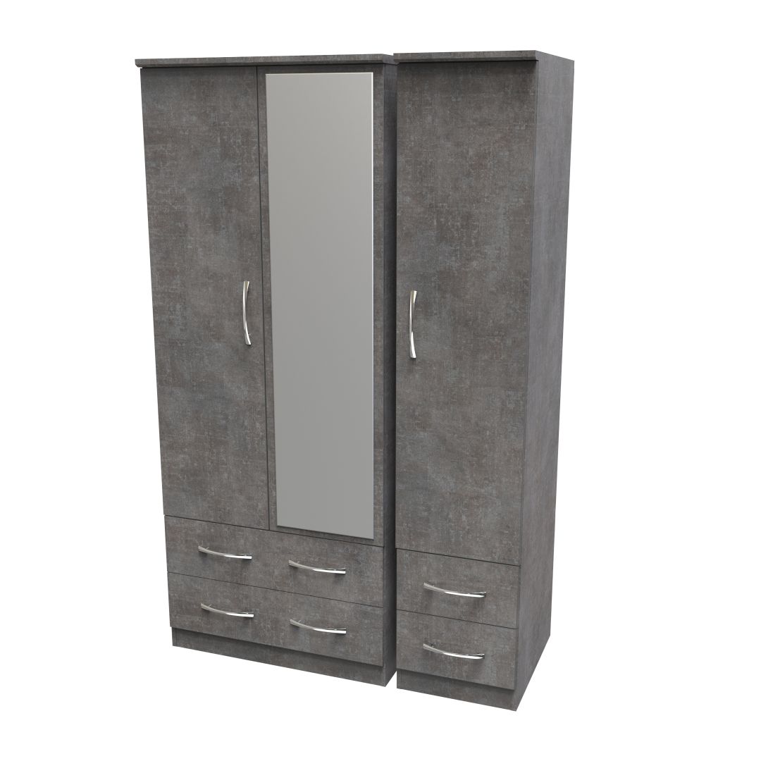Avon Triple 2 Drawer + Drawer Wardrobe with Mirror