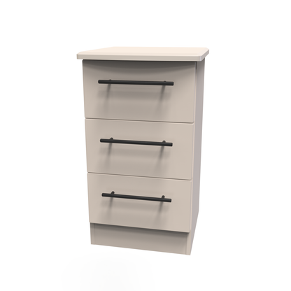 Beverley 3 Drawer Bedside Cabinet in Kashmir Matt