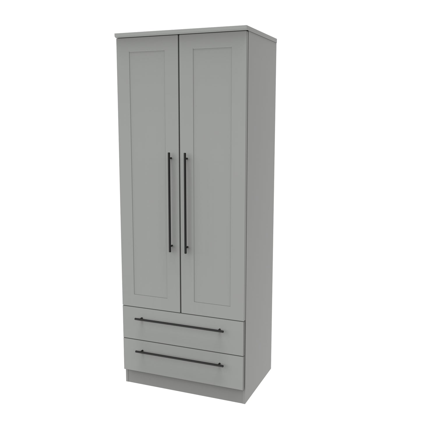 Beverley Tall 2 Drawer Wardrobe in Dusk Grey