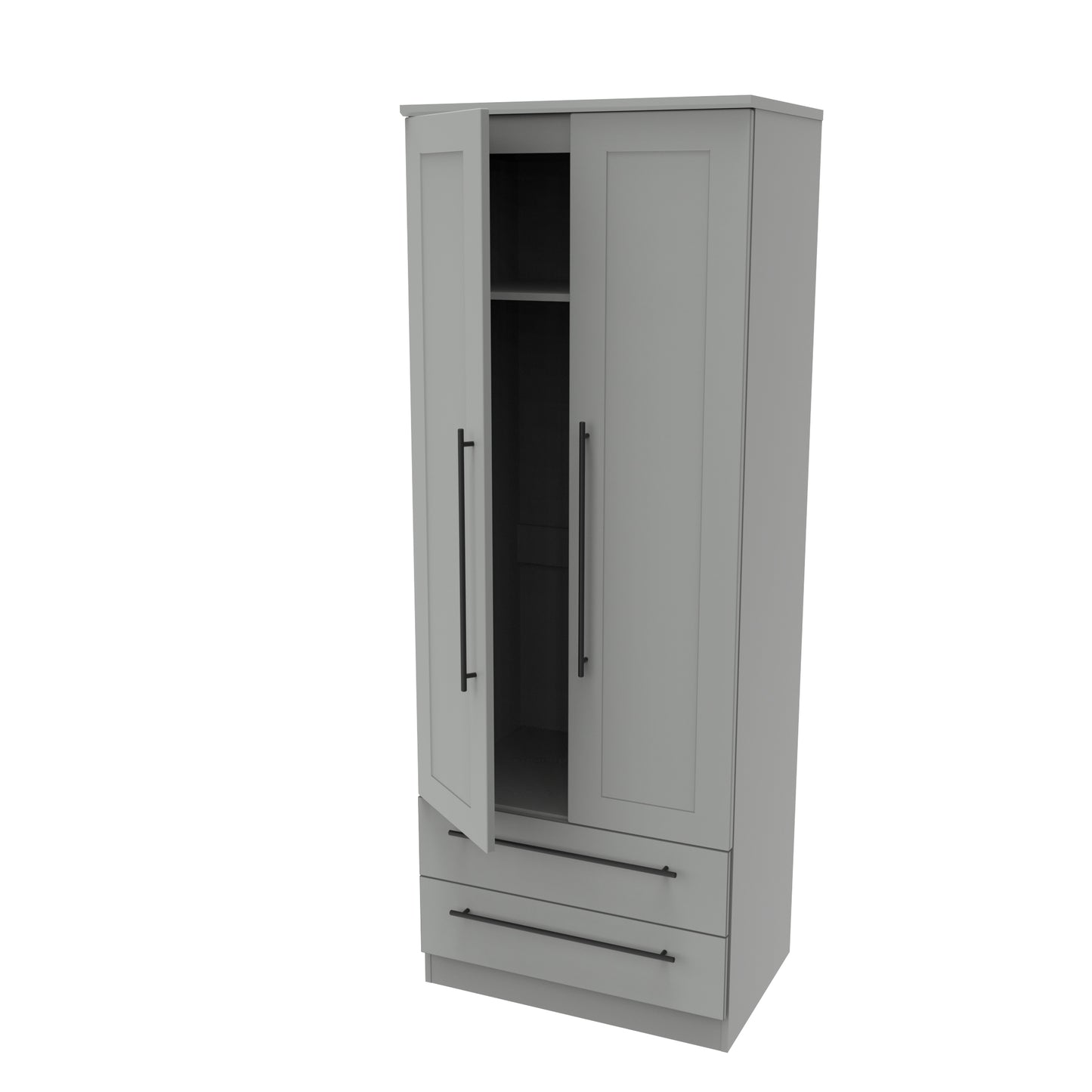 Beverley Tall 2 Drawer Wardrobe in Dusk Grey