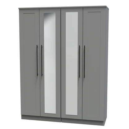 Beverley Tall 4 Door Wardrobe in Dusk Grey