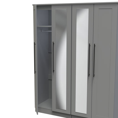 Beverley Tall 4 Door Wardrobe in Dusk Grey