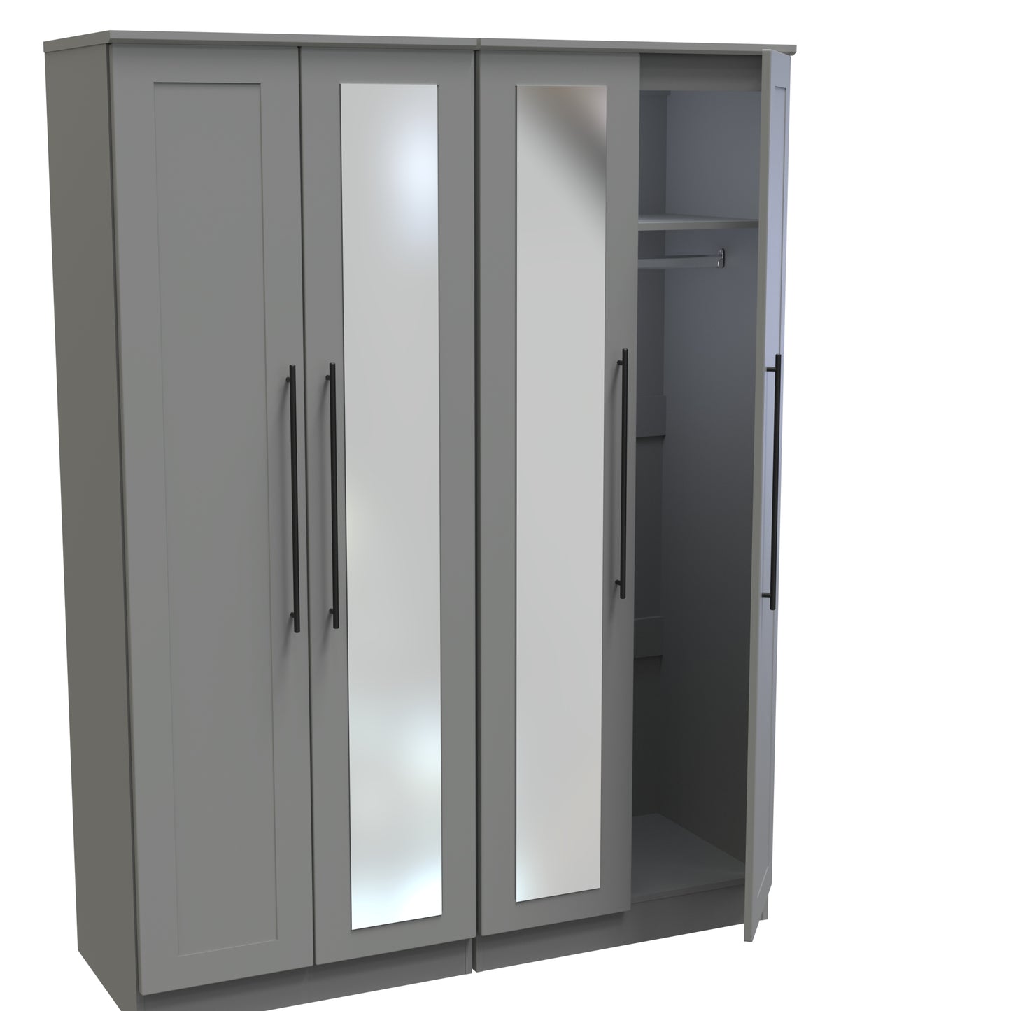 Beverley Tall 4 Door Wardrobe in Dusk Grey