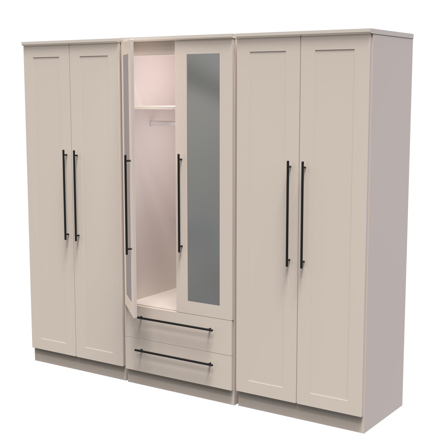 Beverley Tall 6 Door Wardrobe in Kashmir Matt