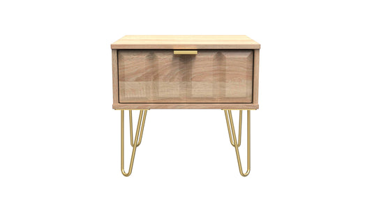 Cube 1 Drawer Bedside Cabinet  with Legs Bardolino Oak