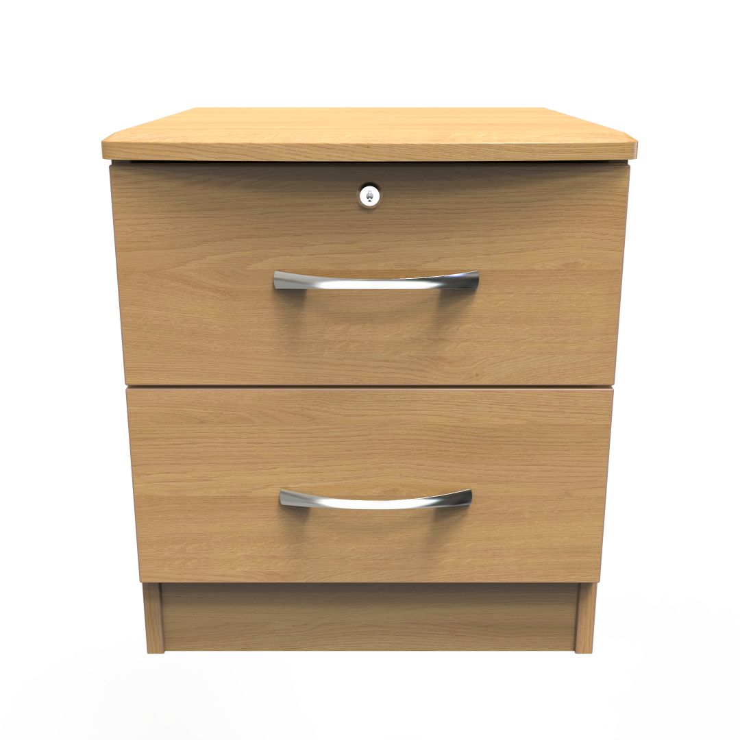 Eve 2 Drawer Bedside Cabinet with Lock