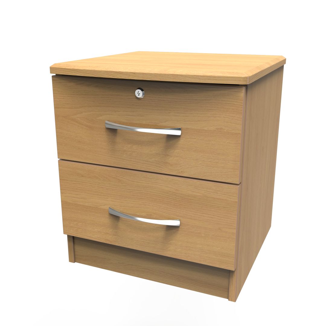 Eve 2 Drawer Bedside Cabinet with Lock