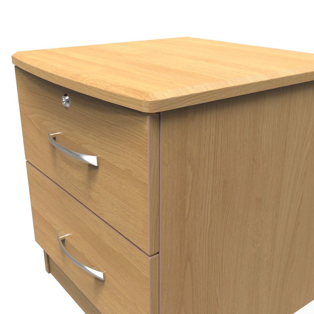 Eve 2 Drawer Bedside Cabinet with Lock