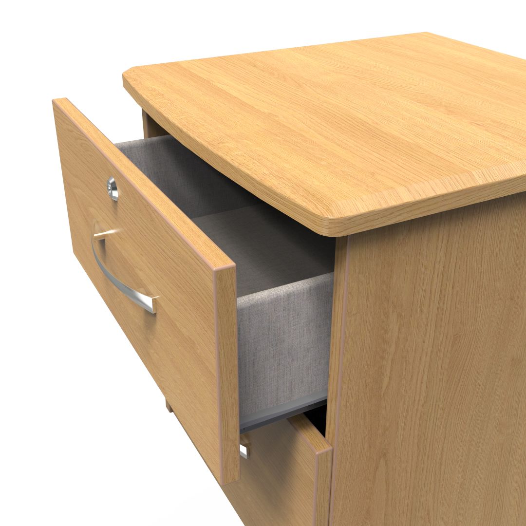 Eve 2 Drawer Bedside Cabinet with Lock