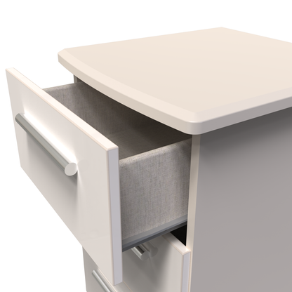 Knightsbridge 2 Drawer Bedside Cabinet Gloss Single Colour