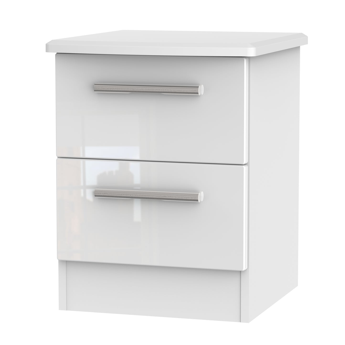 Knightsbridge 2 Drawer Bedside Cabinet Gloss Single Colour