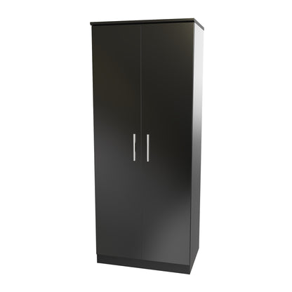 Knightsbridge High Gloss White 2 Door Wardrobe Tall