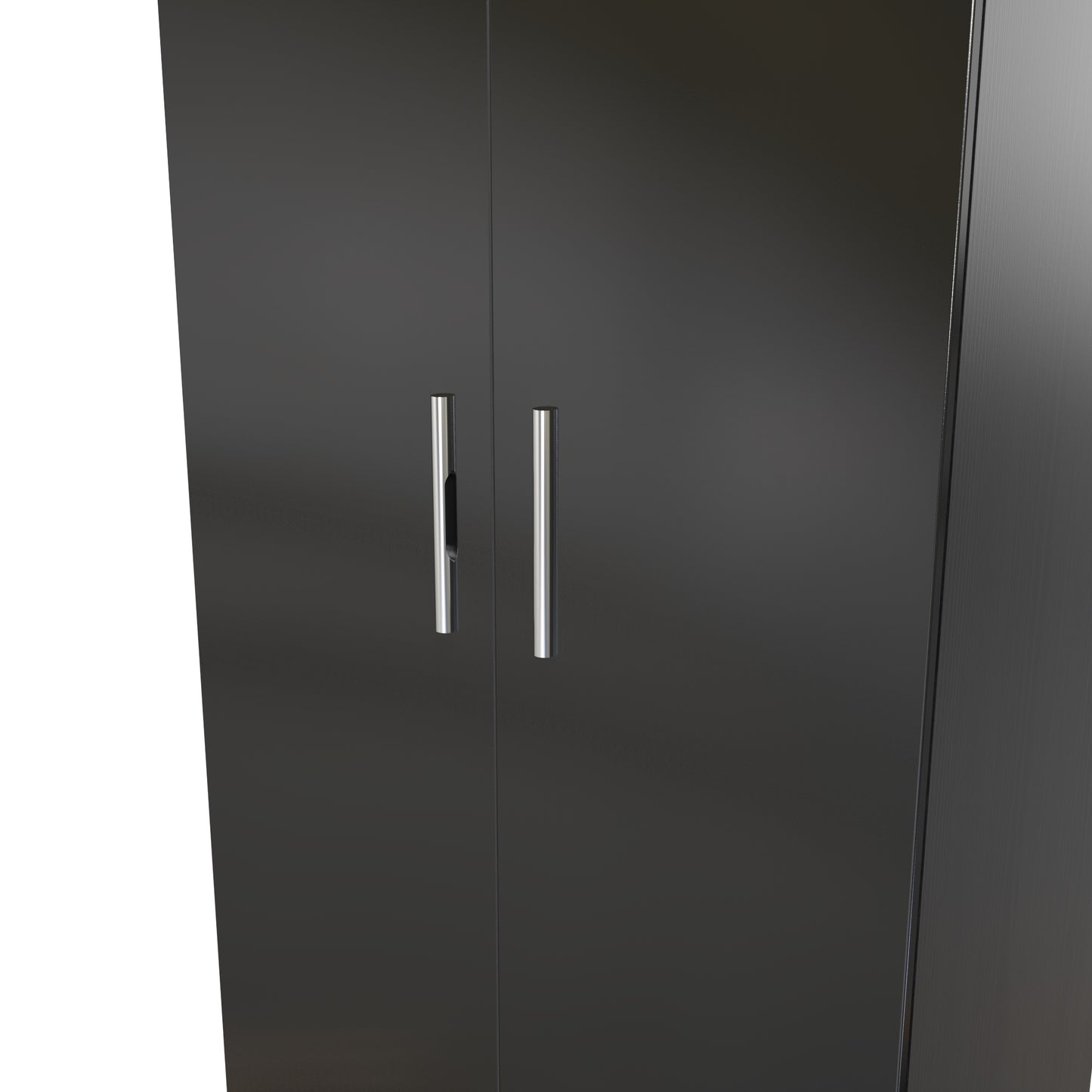 Knightsbridge High Gloss White 2 Door Wardrobe Tall