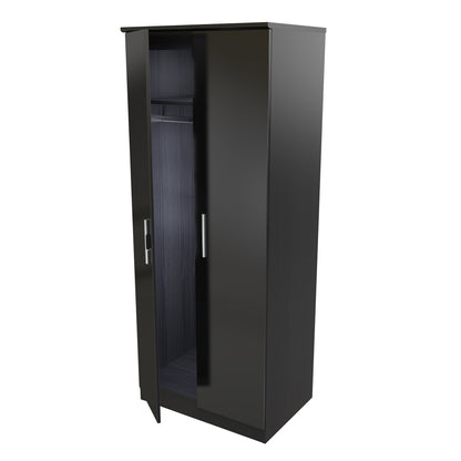 Knightsbridge High Gloss White 2 Door Wardrobe Tall