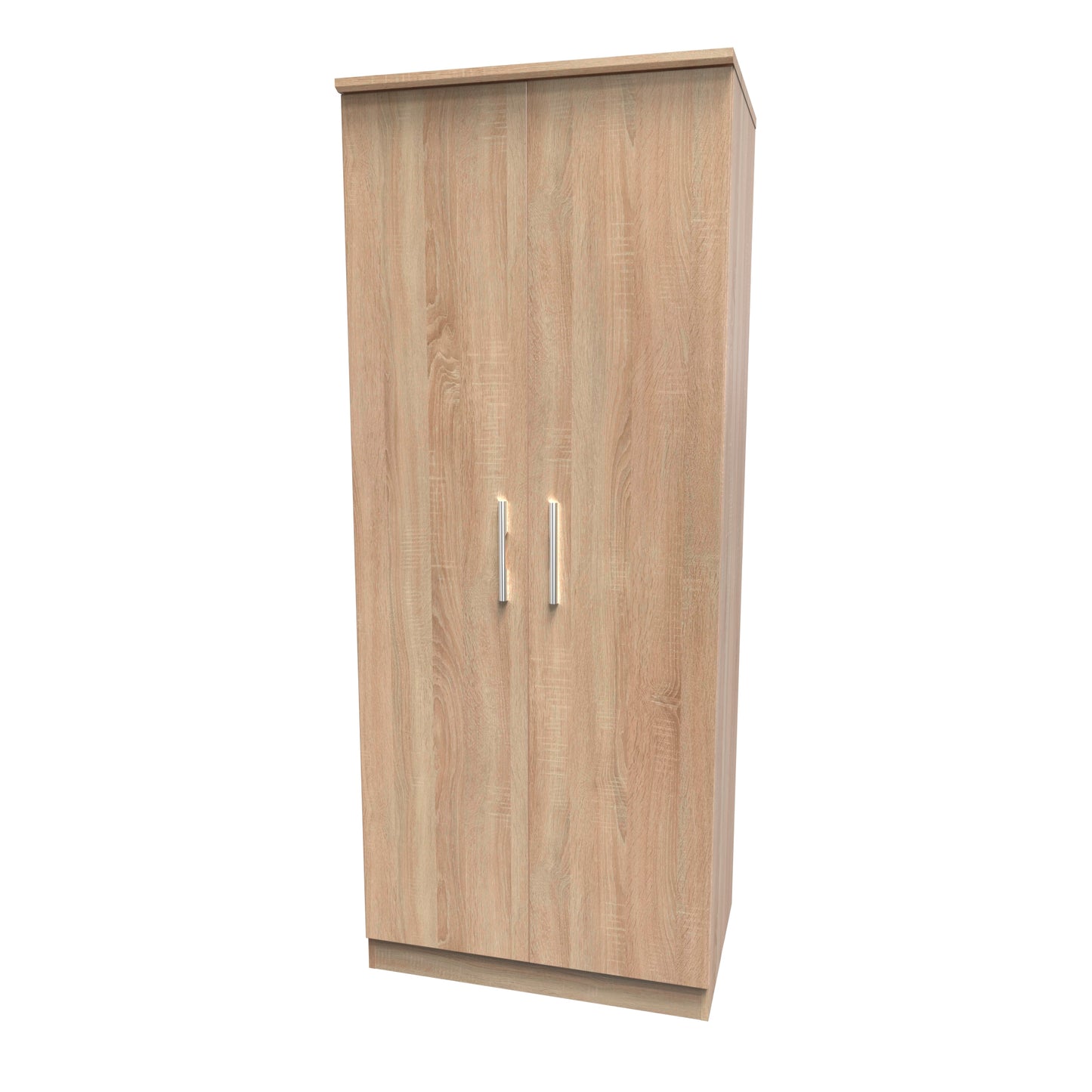 Knightsbridge High Gloss White 2 Door Wardrobe Tall