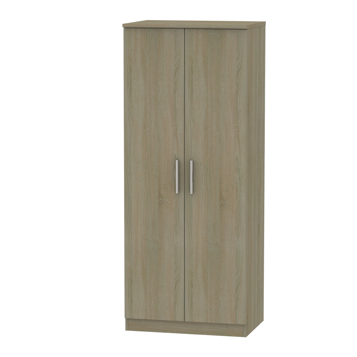 Knightsbridge High Gloss White 2 Door Wardrobe Tall
