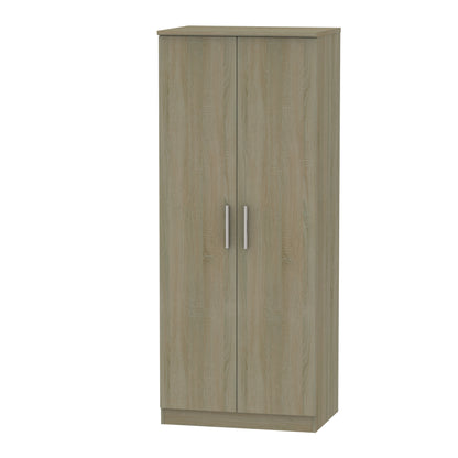 Knightsbridge High Gloss White 2 Door Wardrobe Tall