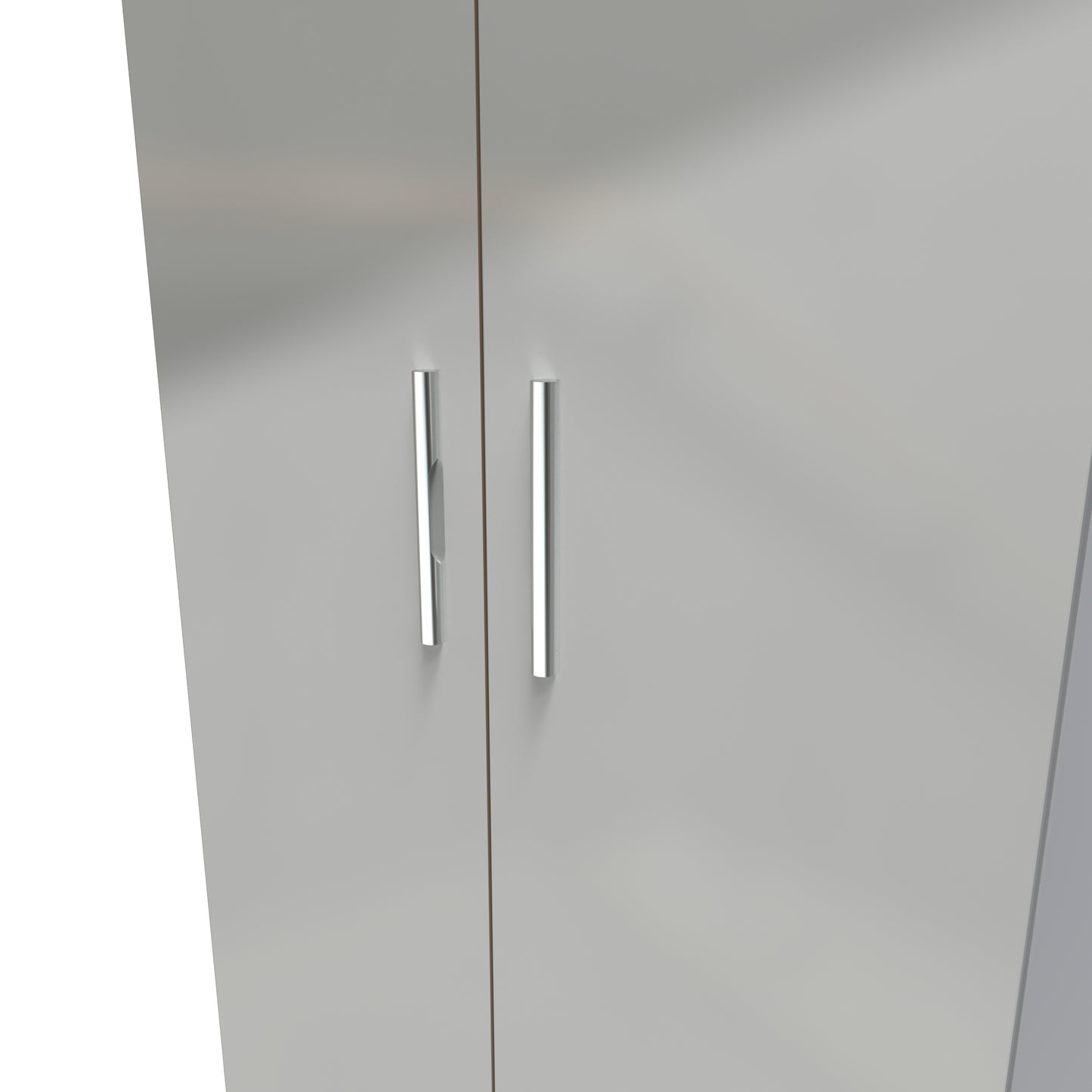 Knightsbridge High Gloss White 2 Door Wardrobe Tall