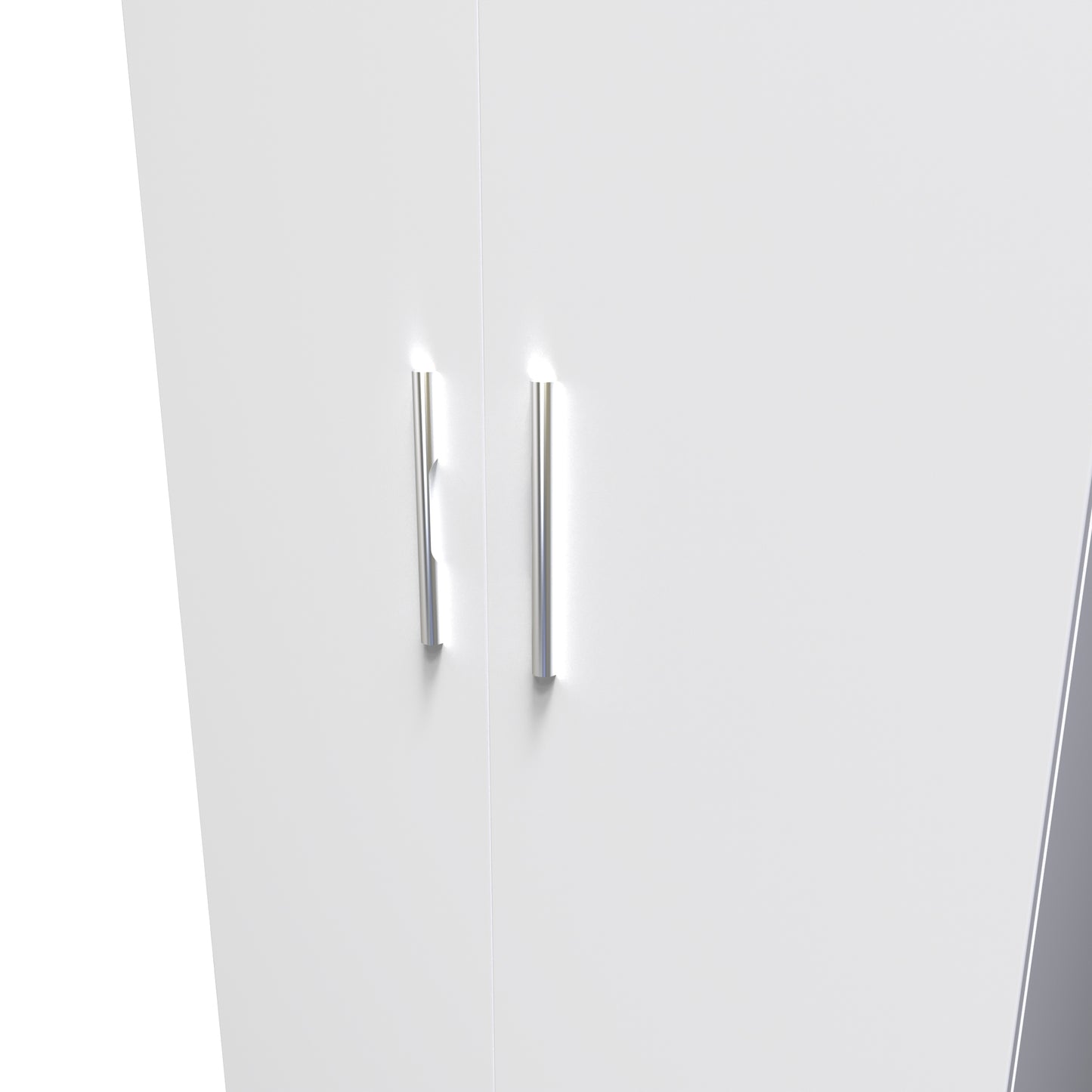 Knightsbridge High Gloss White 2 Door Wardrobe Tall