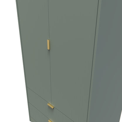 Linear Tall 2 Drawer Wardrobe Single Colour