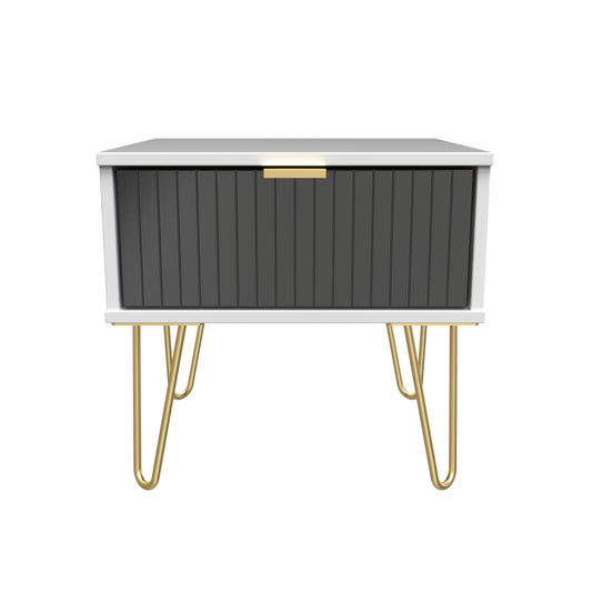 Linear 1 Drawer Bedside Cabinet  with Legs Mixed Colour