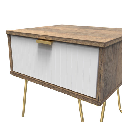 Linear 1 Drawer Bedside Cabinet  with Legs Mixed Colour