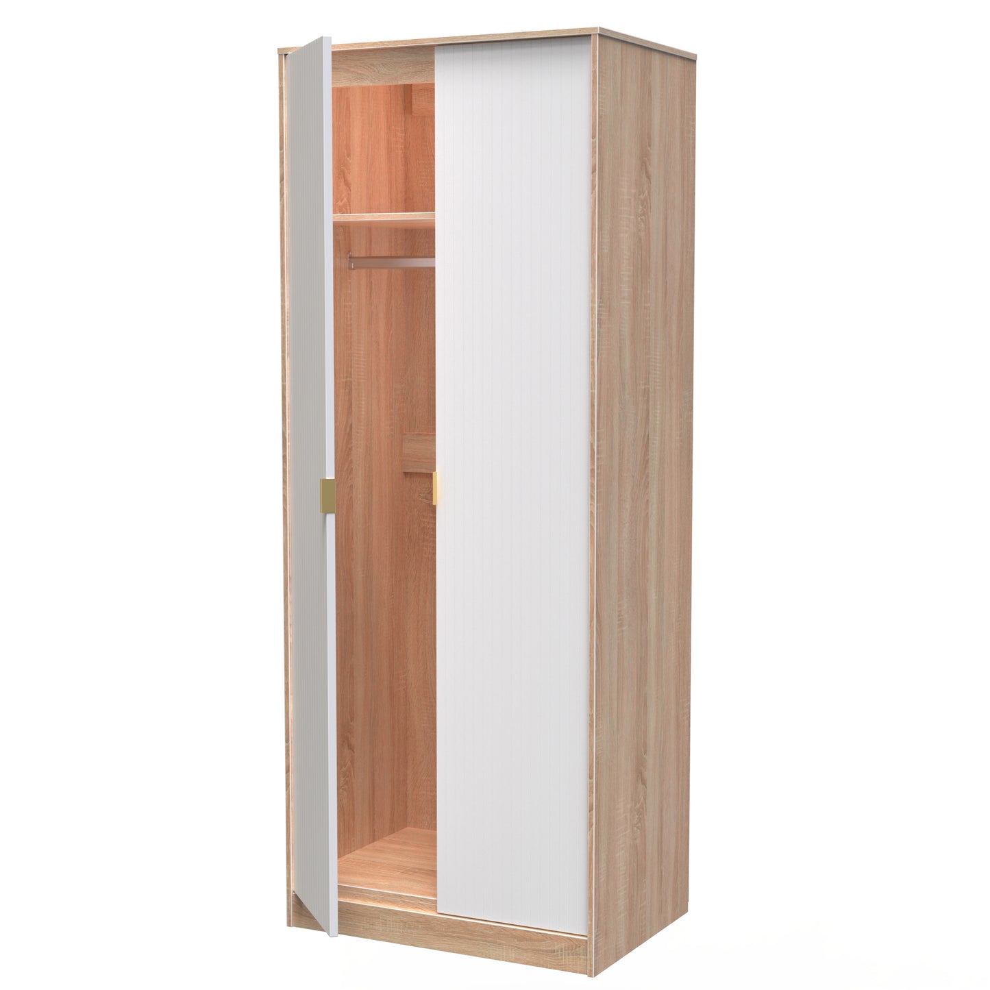 Linear Tall Plain 2 door Wardrobe Mixed colour