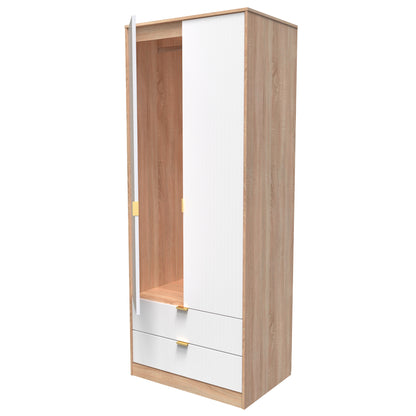 Linear Tall 2 Drawer Wardrobe in 2 Tone finishes