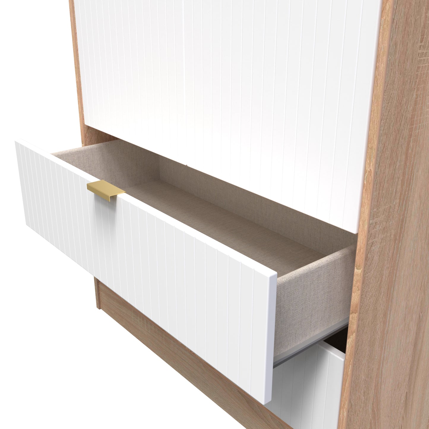 Linear Tall 2 Drawer Wardrobe in 2 Tone finishes