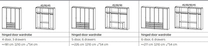 Davos wardrobe with Drawers Plain Fronts