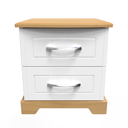 Whitney 2 Drawer Bedside Cabinet with Lock