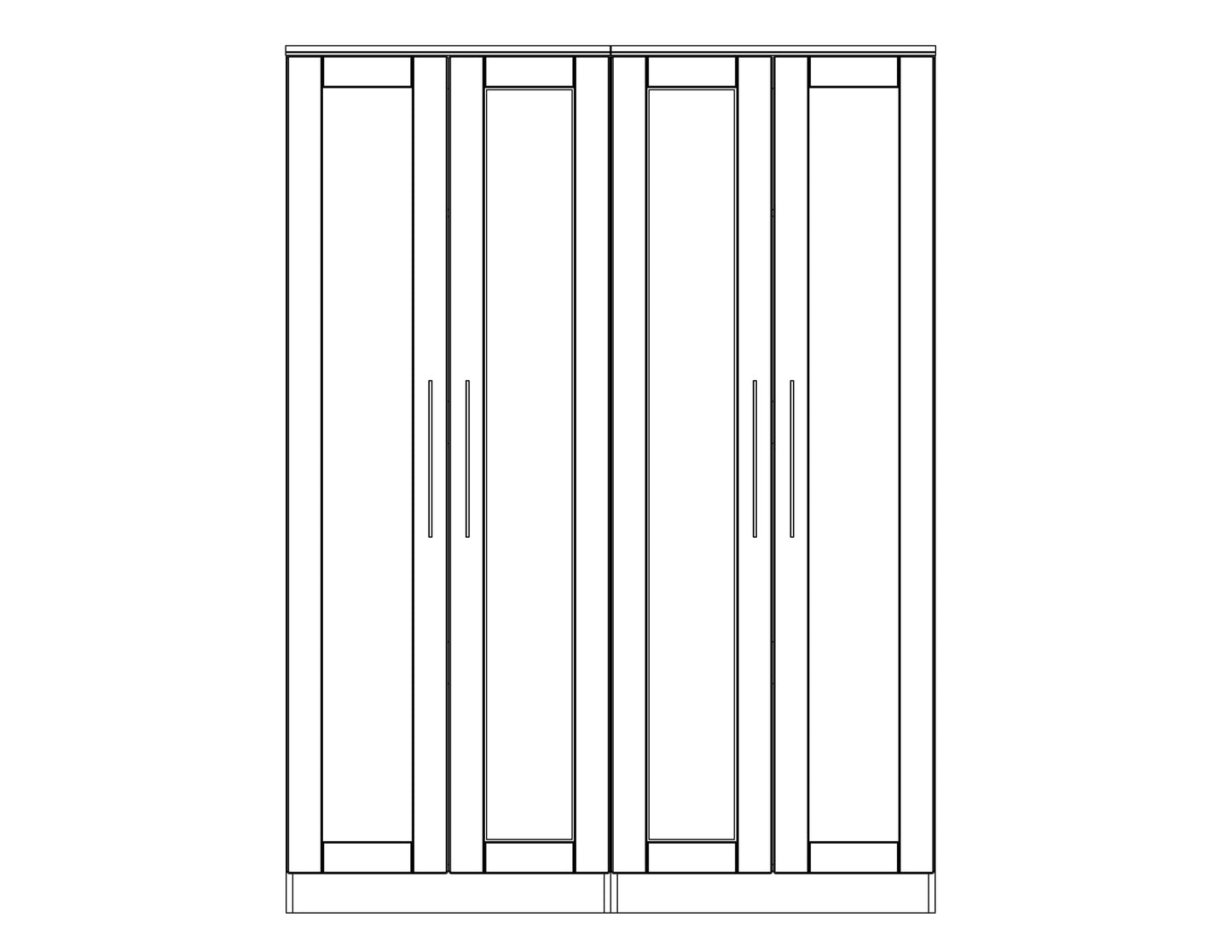 York Tall 4 Door Wardrobe