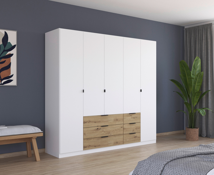 Davos wardrobe with Drawers Plain Fronts