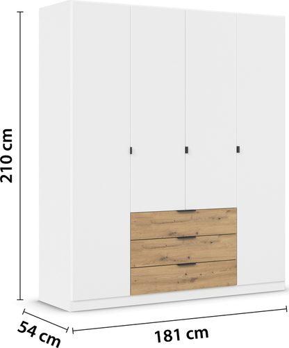 Davos wardrobe with Drawers Plain Fronts